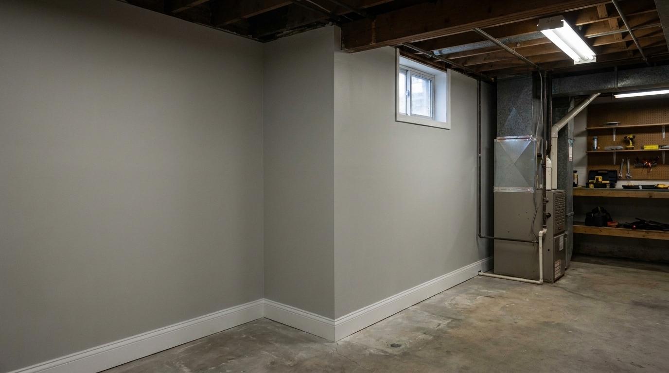 The same area cleaned, treated, and restored mold-free after remediation